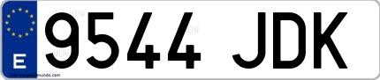 Ejemplo de matrícula española 9544 JDK