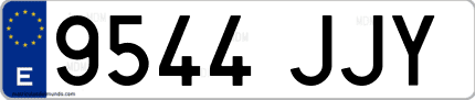 Ejemplo de matrícula de coche ordinaria 9544 JJY