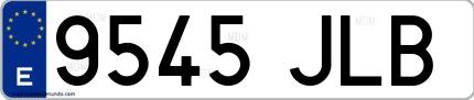 Ejemplo de matrícula española 9545 JLB