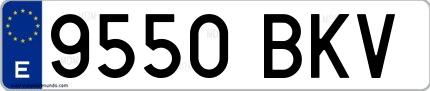 Ejemplo de matrícula española 9550 BKV
