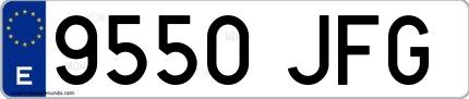 Ejemplo de matrícula española 9550 JFG