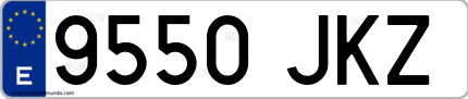Ejemplo de matrícula de coche ordinaria 9550 JKZ