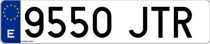 Ejemplo de matrícula de coche ordinaria 9550 JTR