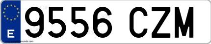 Ejemplo de matrícula española 9556 CZM