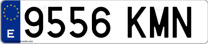 Ejemplo de matrícula de coche ordinaria 9556 KMN