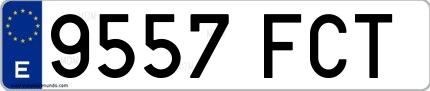 Ejemplo de matrícula española 9557 FCT