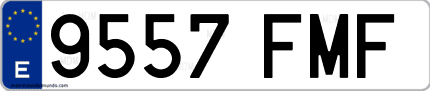 Ejemplo de matrícula de coche ordinaria 9557 FMF