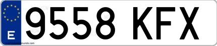 Ejemplo de matrícula española 9558 KFX