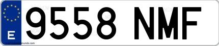 Ejemplo de matrícula española 9558 NMF