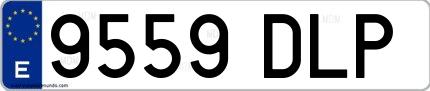 Ejemplo de matrícula española 9559 DLP