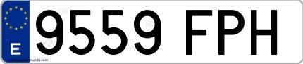Ejemplo de matrícula española 9559 FPH
