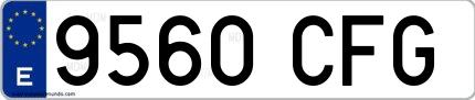 Ejemplo de matrícula española 9560 CFG