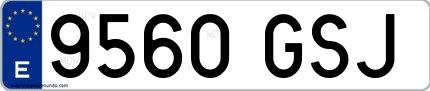 Ejemplo de matrícula española 9560 GSJ