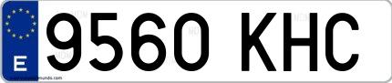 Ejemplo de matrícula española 9560 KHC