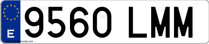 Ejemplo de matrícula de coche ordinaria 9560 LMM