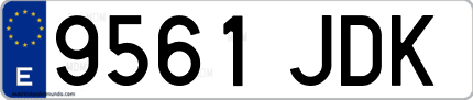 Ejemplo de matrícula de coche ordinaria 9561 JDK