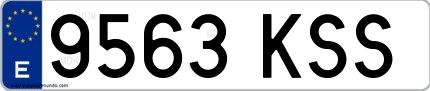Ejemplo de matrícula española 9563 KSS
