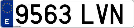 Ejemplo de matrícula española 9563 LVN