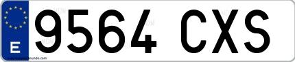 Ejemplo de matrícula española 9564 CXS