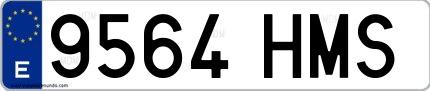 Ejemplo de matrícula española 9564 HMS