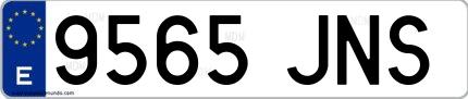 Ejemplo de matrícula española 9565 JNS
