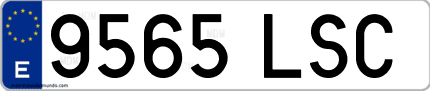 Ejemplo de matrícula de coche ordinaria 9565 LSC
