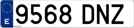 Ejemplo de matrícula española 9568 DNZ