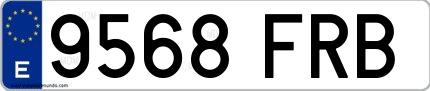 Ejemplo de matrícula española 9568 FRB