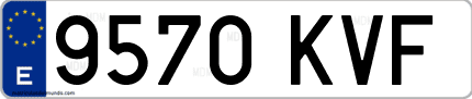Ejemplo de matrícula de coche ordinaria 9570 KVF