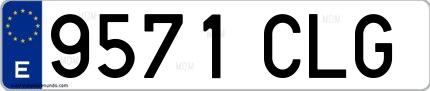 Ejemplo de matrícula española 9571 CLG