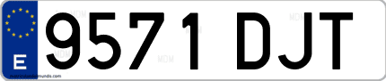 Ejemplo de matrícula de coche ordinaria 9571 DJT
