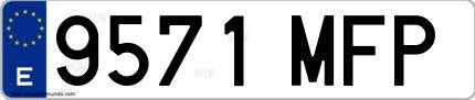 Ejemplo de matrícula española 9571 MFP