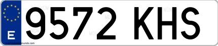 Ejemplo de matrícula española 9572 KHS
