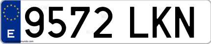 Ejemplo de matrícula de coche ordinaria 9572 LKN