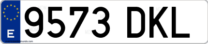 Ejemplo de matrícula de coche ordinaria 9573 DKL