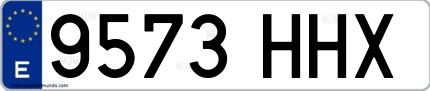 Ejemplo de matrícula española 9573 HHX