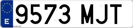 Ejemplo de matrícula española 9573 MJT