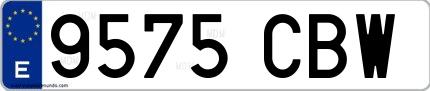 Ejemplo de matrícula española 9575 CBW
