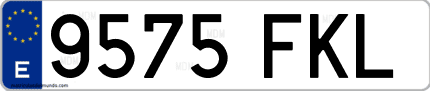 Ejemplo de matrícula de coche ordinaria 9575 FKL