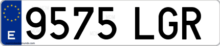 Ejemplo de matrícula de coche ordinaria 9575 LGR
