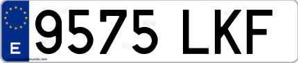 Ejemplo de matrícula de coche ordinaria 9575 LKF