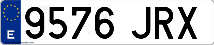 Ejemplo de matrícula de coche ordinaria 9576 JRX