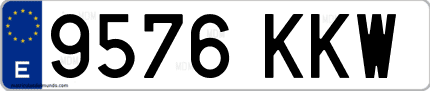 Ejemplo de matrícula de coche ordinaria 9576 KKW