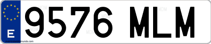 Ejemplo de matrícula de coche ordinaria 9576 MLM