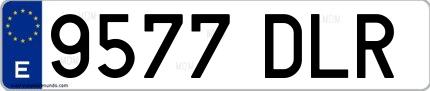 Ejemplo de matrícula española 9577 DLR