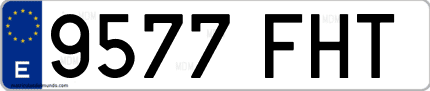 Ejemplo de matrícula de coche ordinaria 9577 FHT