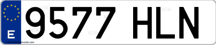 Ejemplo de matrícula de coche ordinaria 9577 HLN