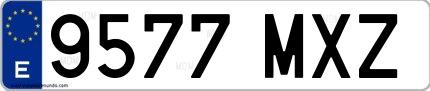 Ejemplo de matrícula española 9577 MXZ