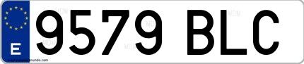 Ejemplo de matrícula española 9579 BLC