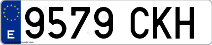 Ejemplo de matrícula de coche ordinaria 9579 CKH